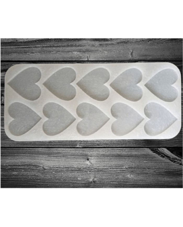 5 Adet 10lu Kalp - Hobi Silikon Kalıbı- Kod: