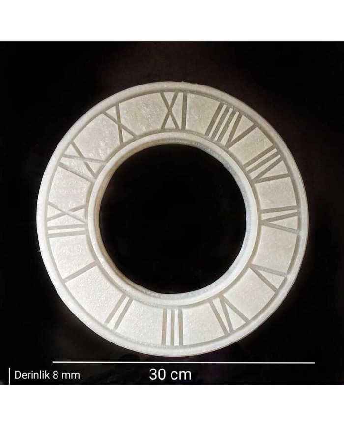 5 Adet - Roma Rakamlı 30 Cm Saat - Hobi Silikon Kalıbı SN19 - Kod: