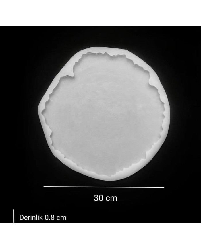 5 Adet Tırtıklı Yuvarlak Tepsi Kalıbı  - Hobi Silikon Kalıbı- Kod: Sn14-10