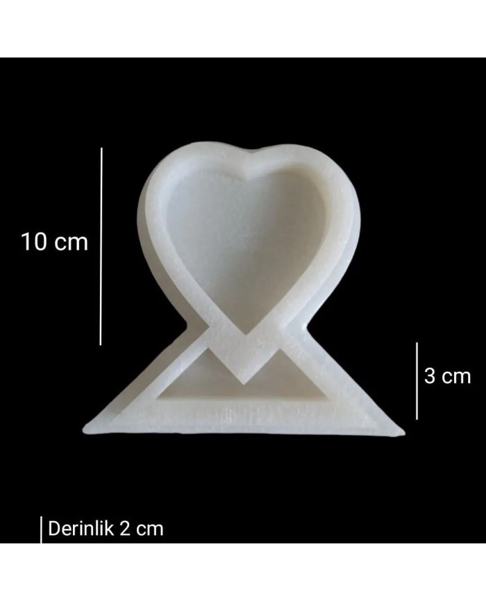 5 Adet Kalp Dekoratif Fotoğraflık Kalıbı - Hobi Silikon Kalıbı -Kod: