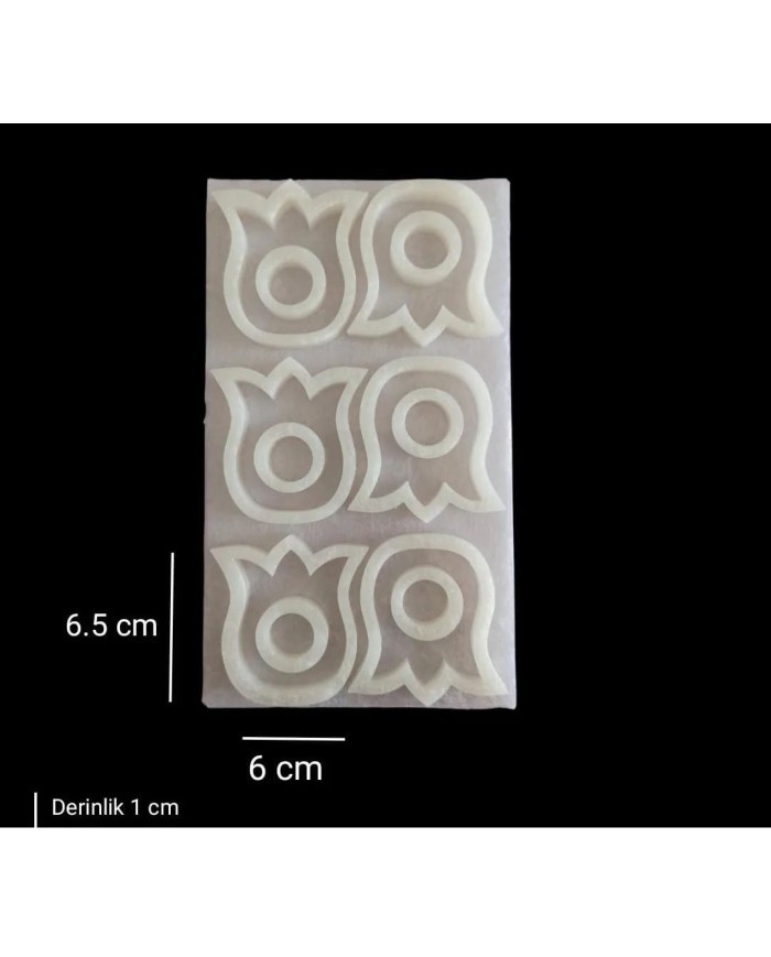 5 Adet 6,5 cm - Lale Peçete Yüzüğü Kalıbı