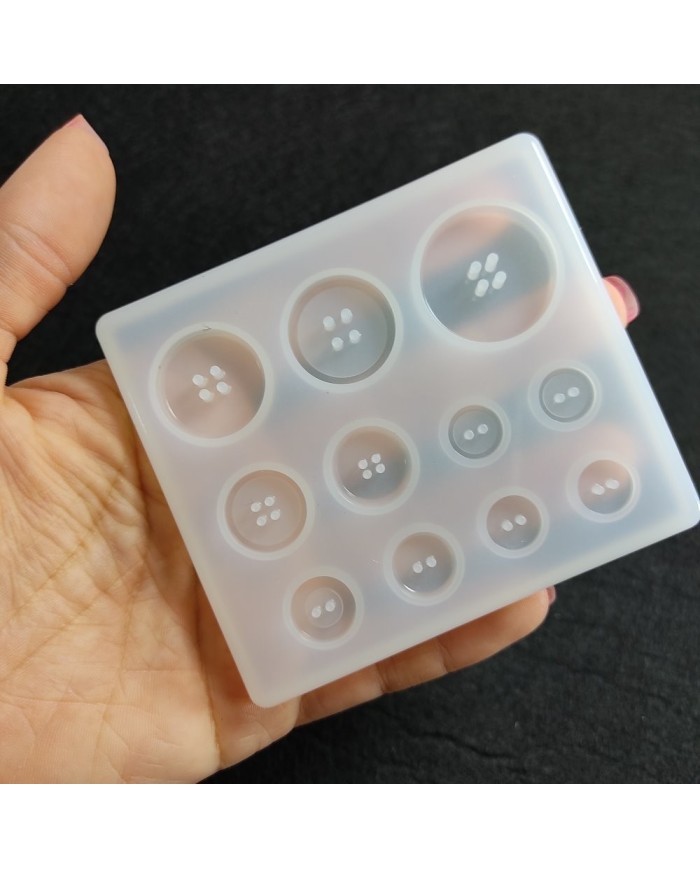 Reçine Epoksi Beton Düğme Silikon Kalıbı -Kod:109