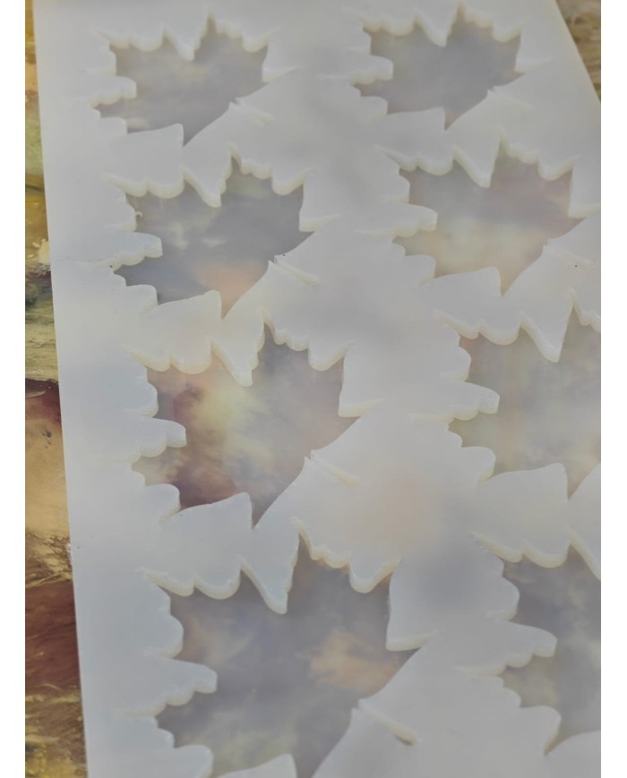 10'lu Epoksi Reçine Silikon Kalıp Çınar Yaprağı Modeli