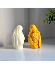 Bakire Mary İsa Anne Bebek Mum Silikon Kalıbı - Kod:1183