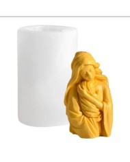 Bakire Mary İsa Anne Bebek Mum Silikon Kalıbı - Kod:1183