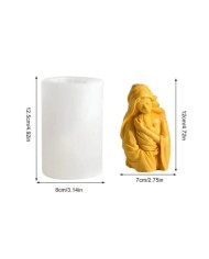 Bakire Mary İsa Anne Bebek Mum Silikon Kalıbı - Kod:1183