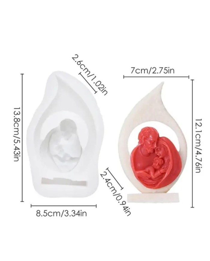 Kutsal Aile Mum Silikon Kalıbı - Kod:1168