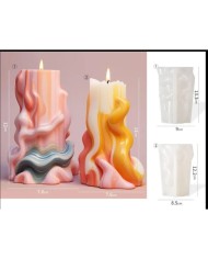 Geometrik Dalgalı Dekoratif Mum Silikon Kalıbı - Kod:1188B