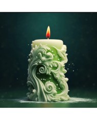 Fransız dantel Çiçek Desenli Mum Silikon Kalıbı - Kod:1175