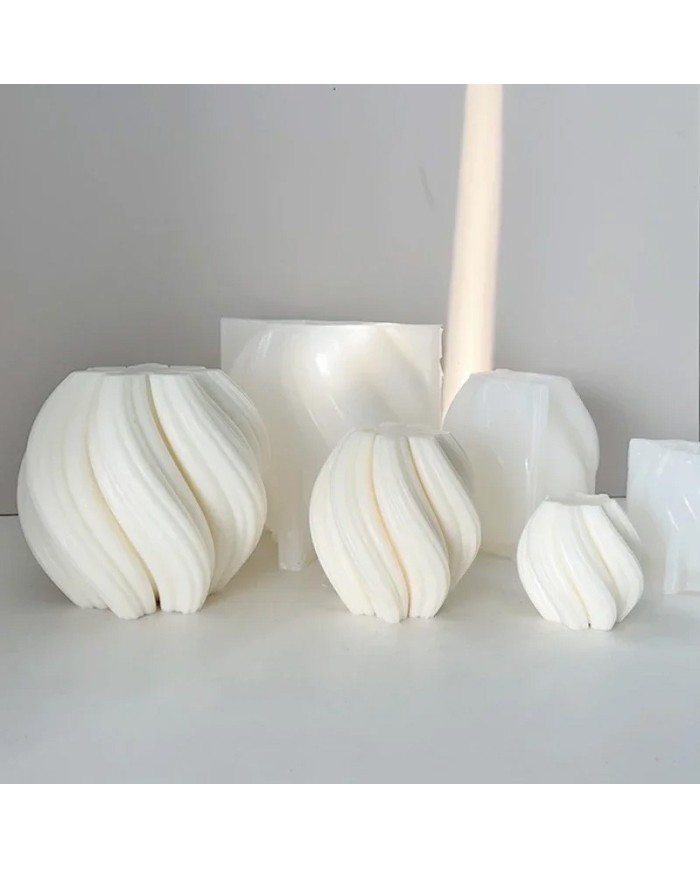 3D Geometrik Dalga Mum Silikon Kalıp -Kod:943