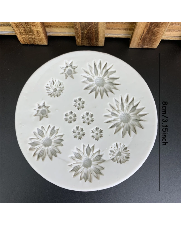 3D Mini Papatya Silikon Kalıp - Hobi Silikon Kalıbı -Kod:1130