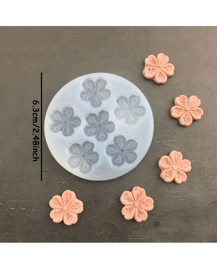 3D Mini Papatya Silikon Kalıp - Hobi Silikon Kalıbı -Kod:1130