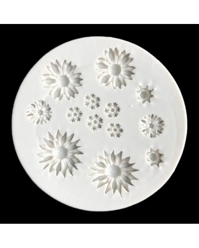 3D Mini Papatya Silikon Kalıp - Hobi Silikon Kalıbı -Kod:1130