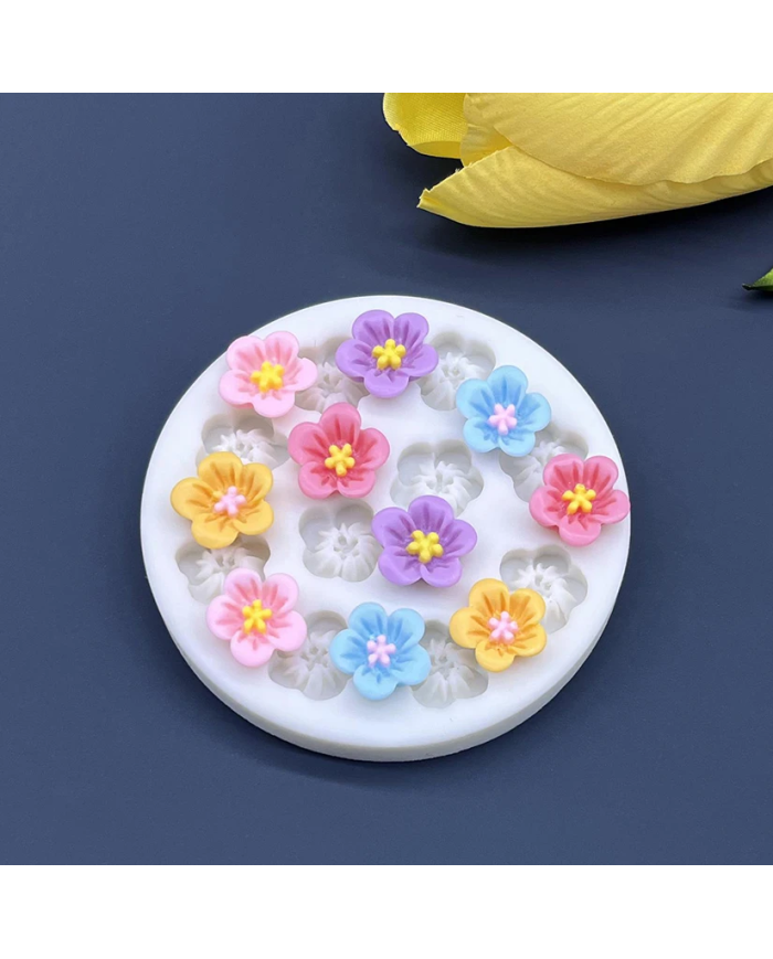 Mini Çiçek Silikon Reçine Epoksi Silikon Kalıbı - Kod:1132