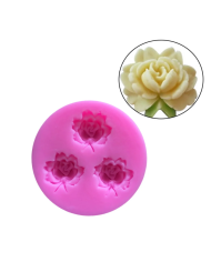 3D Gül Çiçek Desenli Silikon Kalıp - Hobi Silikon Kalıbı -Kod:1134