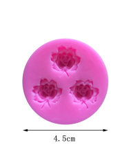 3D Gül Çiçek Desenli Silikon Kalıp - Hobi Silikon Kalıbı -Kod:1134