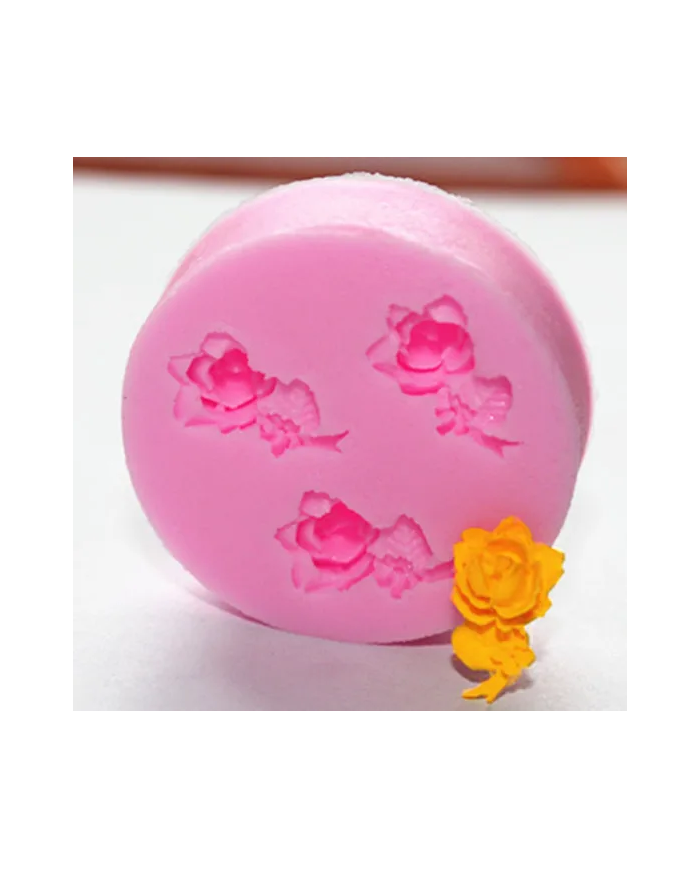 Mini Çiçek Desenli Silikon Kalıp - Hobi Silikon Kalıbı -Kod:1137