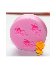 Mini Çiçek Desenli Silikon Kalıp - Hobi Silikon Kalıbı -Kod:1137