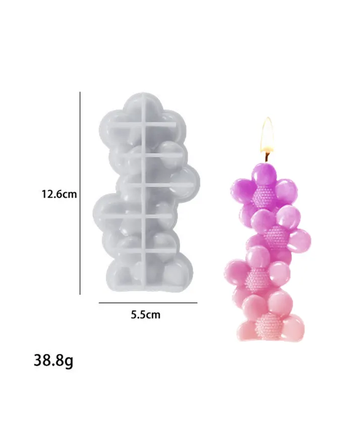 Papatya Modeli Mum Hobi Silikon Kalıbı - Kod: 1152