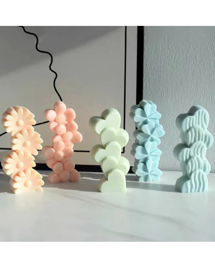 Papatya Modeli Mum Hobi Silikon Kalıbı - Kod: 1152