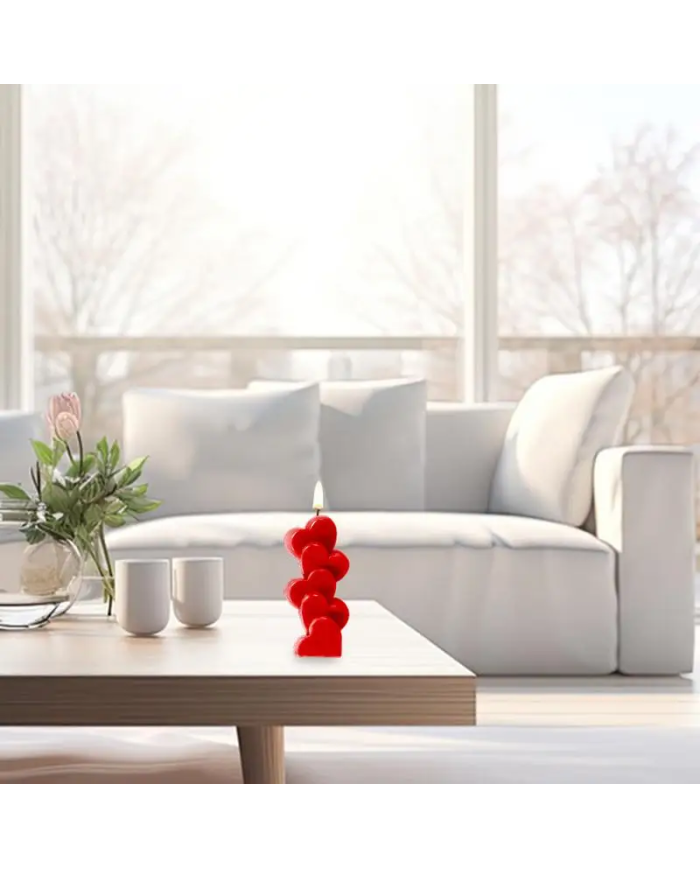 Kalp Modeli 3D Mum Hobi Silikon Kalıbı - Kod: 1150