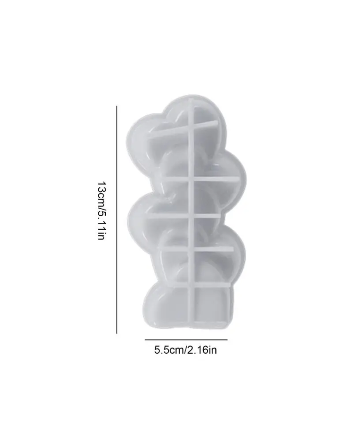 Kalp Modeli 3D Mum Hobi Silikon Kalıbı - Kod: 1150