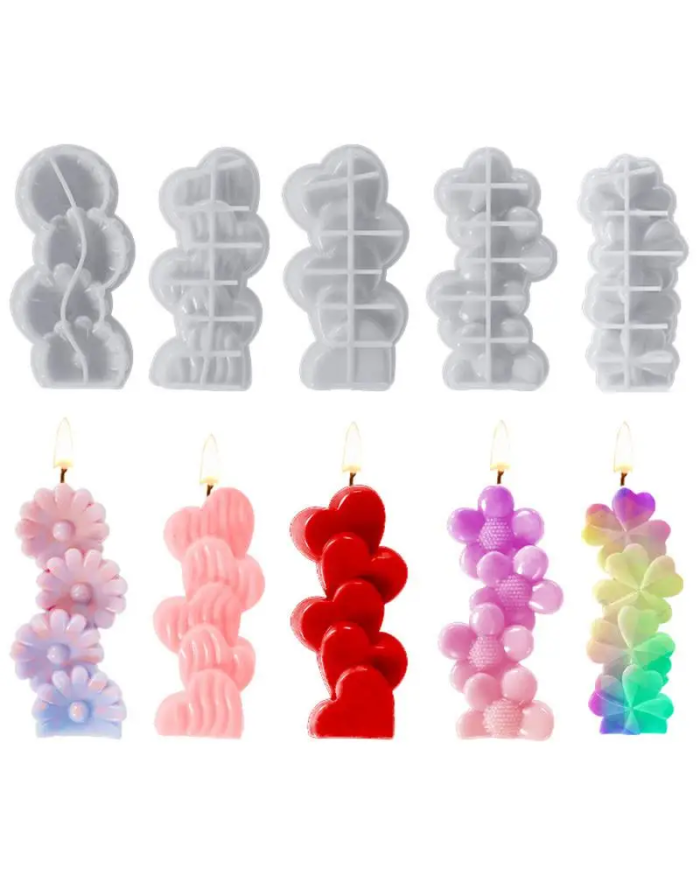 Kalp Modeli 3D Mum Hobi Silikon Kalıbı - Kod: 1150