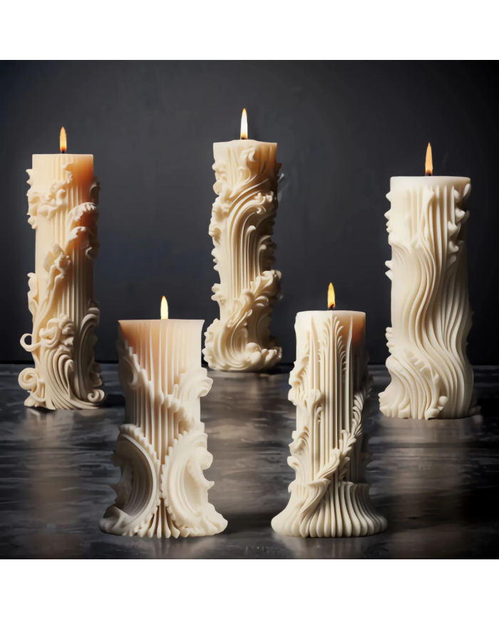 Avrupa Dantel Desen Silindir Mum Kalıbı Kod:1181