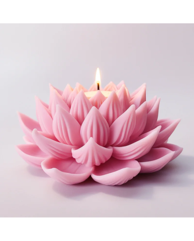 Büyük Lotus Model - Silikon Mum Kalıbı - Kod:1184