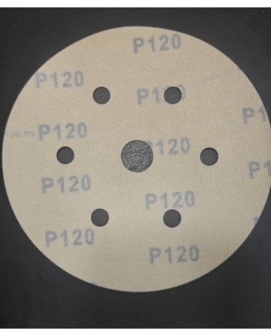 5 Adet - Karbosan 150 mm P120 - 7 Delikli - Sarı - Cırt Zımpara