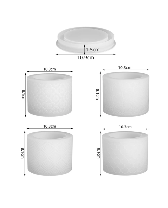 Balık Sırtı Model Saksı Kalıbı - Reçine Epoksi Hobi Silikon Mum Kalıbı - Kod:1199