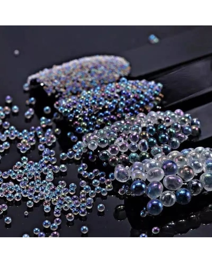 Toz Pembe Rengi Uçan Baloncuk Cam Boncuk Deliksiz 10 Gr