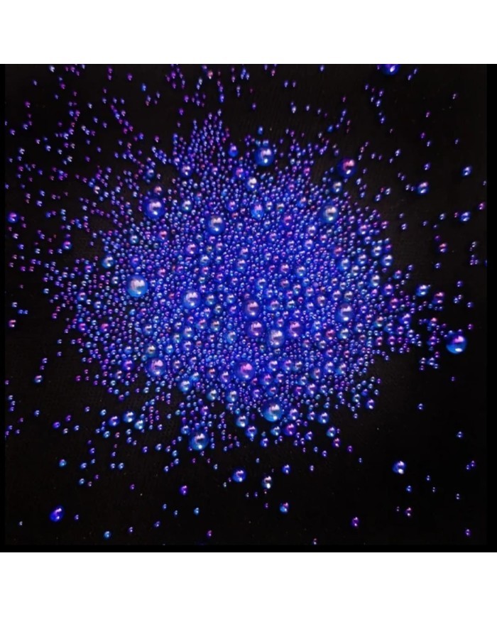 Saks Mavi Renk Uçan Baloncuk Cam Boncuk Deliksiz 10 Gr