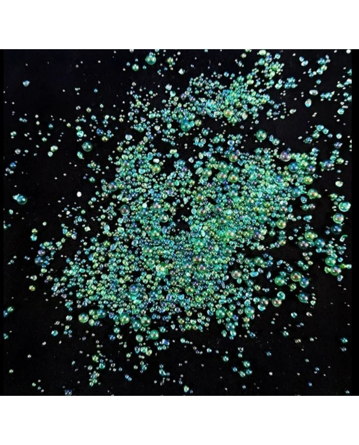 Su Yeşili Rengi Uçan Baloncuk Cam Boncuk Deliksiz 10 Gr