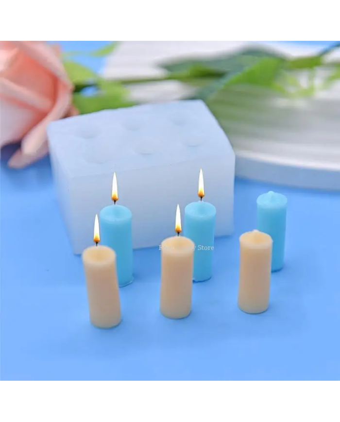 6 lı Kore Tarzı Mum Kalıbı - Hobi Silikon Kalıbı - Kod: 1201