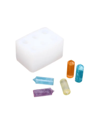 6 lı Kore Tarzı Mum Kalıbı - Hobi Silikon Kalıbı - Kod: 1201