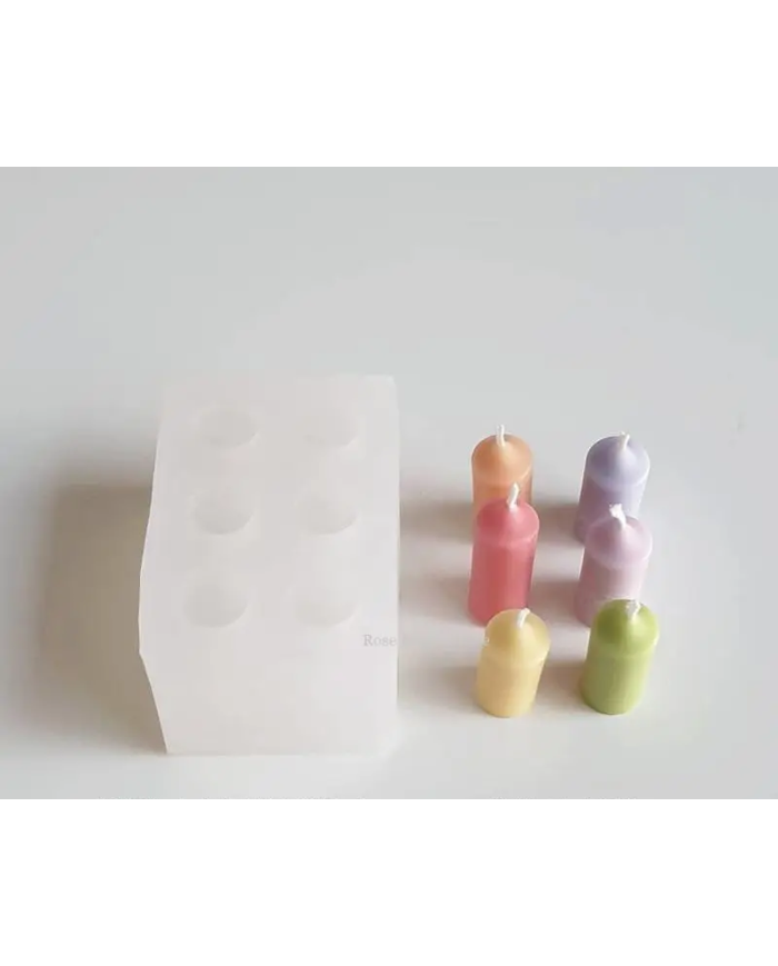 6 lı Kore Tarzı Mum Kalıbı - Hobi Silikon Kalıbı - Kod: 1201