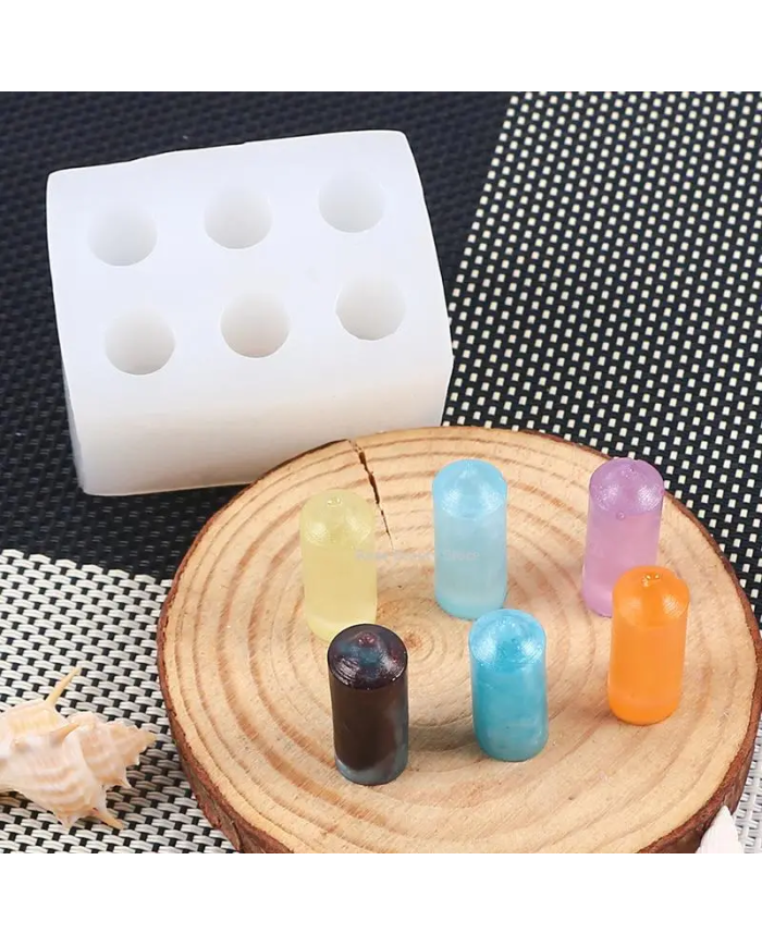 6 lı Kore Tarzı Mum Kalıbı - Hobi Silikon Kalıbı - Kod: 1201