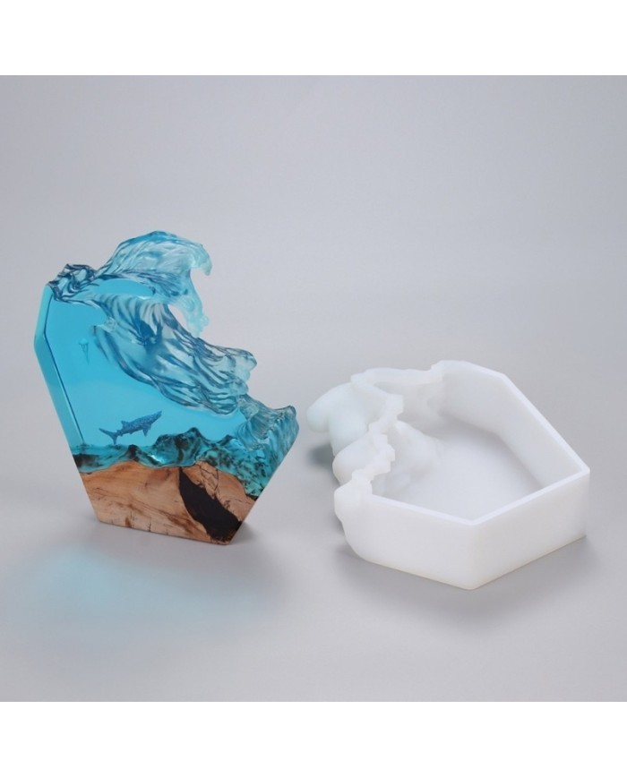 Deniz Dalgası Epoksi Reçine Silikon Kalıbı - Hobi Silikon Kalıbı -Kod:1220