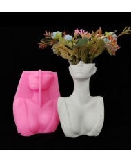 İskandinav İnsan Vazo Dekoratif Beton Kalıbı - Hobi Silikon Kalıbı -Kod:1064B