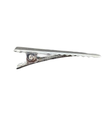 Parlak Gümüş Renkli Timsah Klips - 4cm - 10 Adet