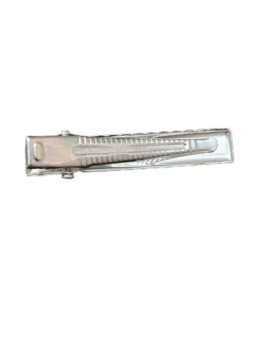 Parlak Gümüş Renkli Timsah Klips - 4cm - 10 Adet