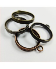 Eskitme Yuvarlak Üstten Kulplu  Reçine Metal Kolye Ucu Renk Seçmeli