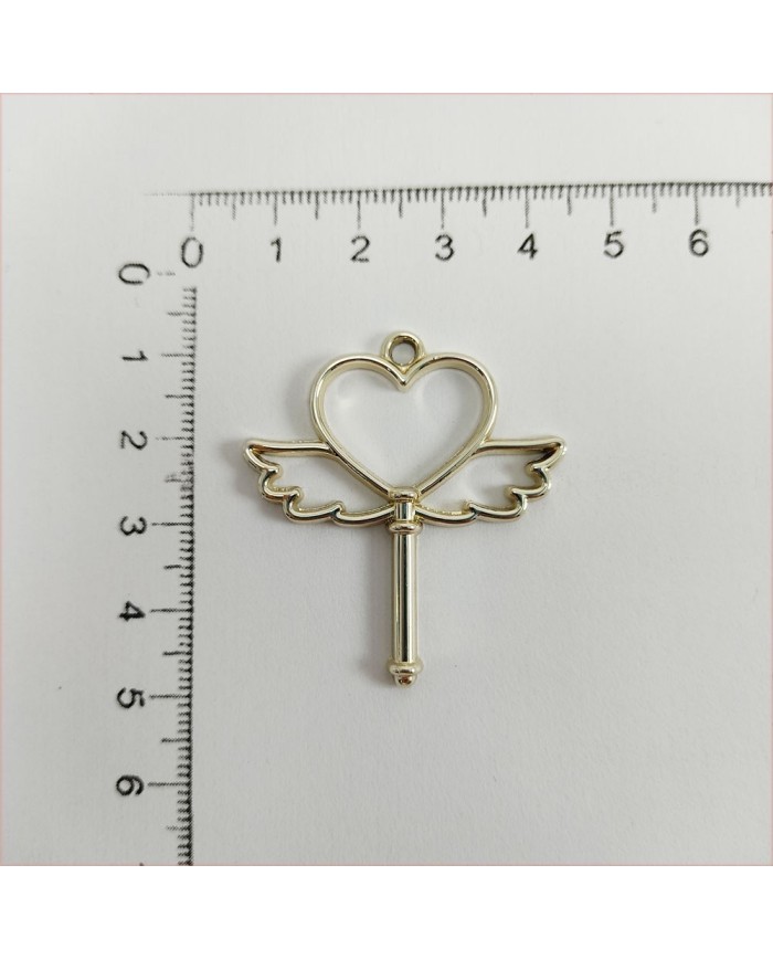 Kanatlı Kalp Model Metal Kolye Ucu