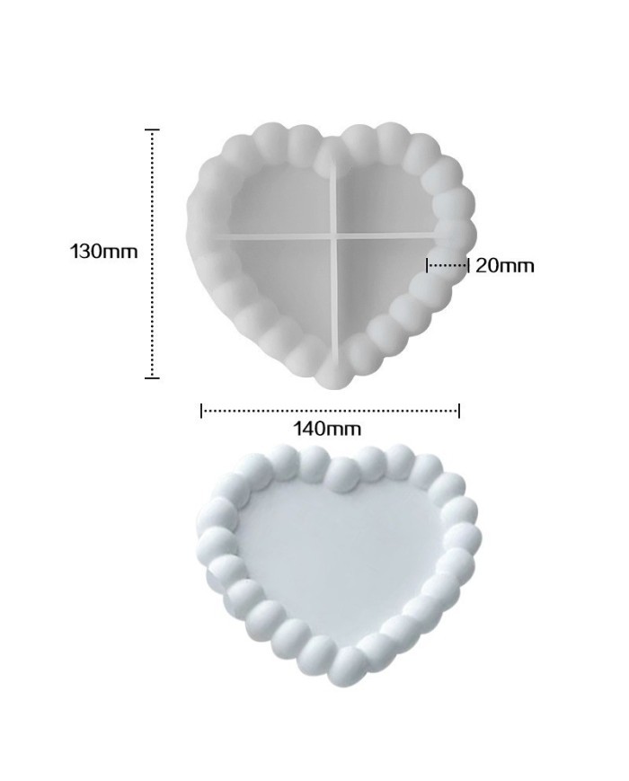 Bubble Kalp Tabak Epoksi ve Beton Silikon Kalıp - Kod: 1026D