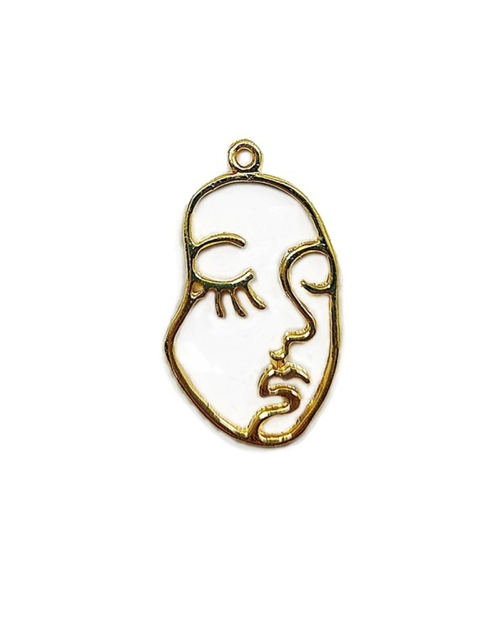 Metal Kolye Ucu - Kadın Yüzü Figürlü