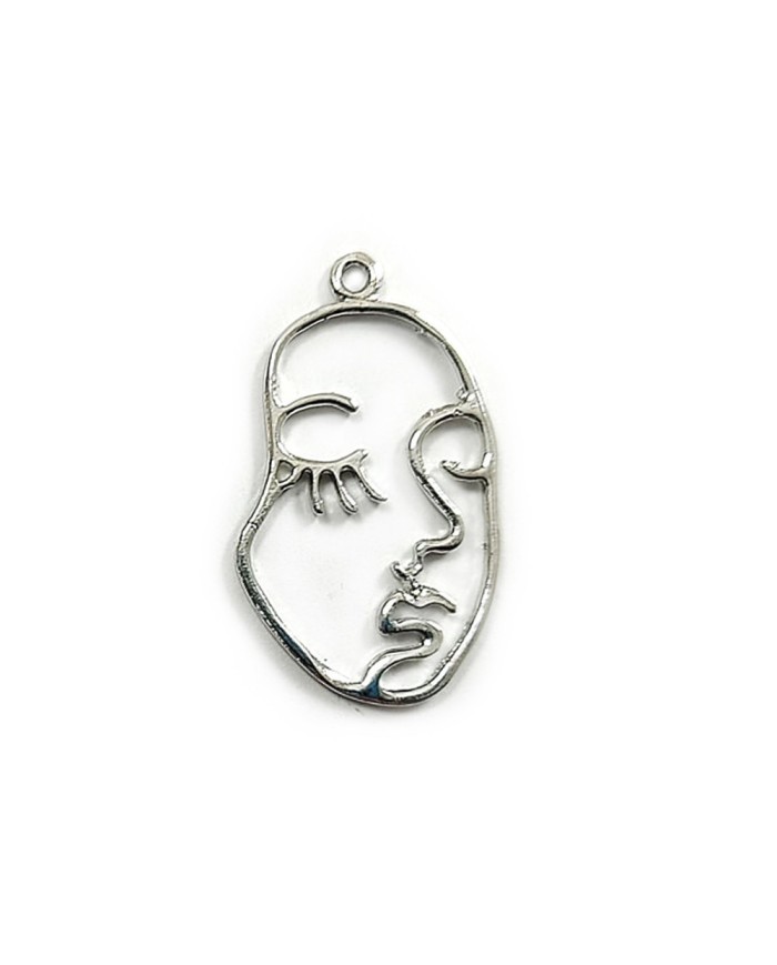 Metal Kolye Ucu - Kadın Yüzü Figürlü