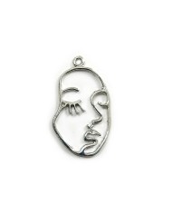 Metal Kolye Ucu - Kadın Yüzü Figürlü