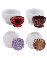 Yelpaze Desenli Epoksi Beton ve Mum Kalıbı - Kod: 1175B