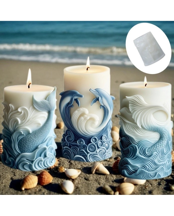 Denizaltı Masalı Epoksi Mum ve Beton Kalıbı - Kod: 1084C